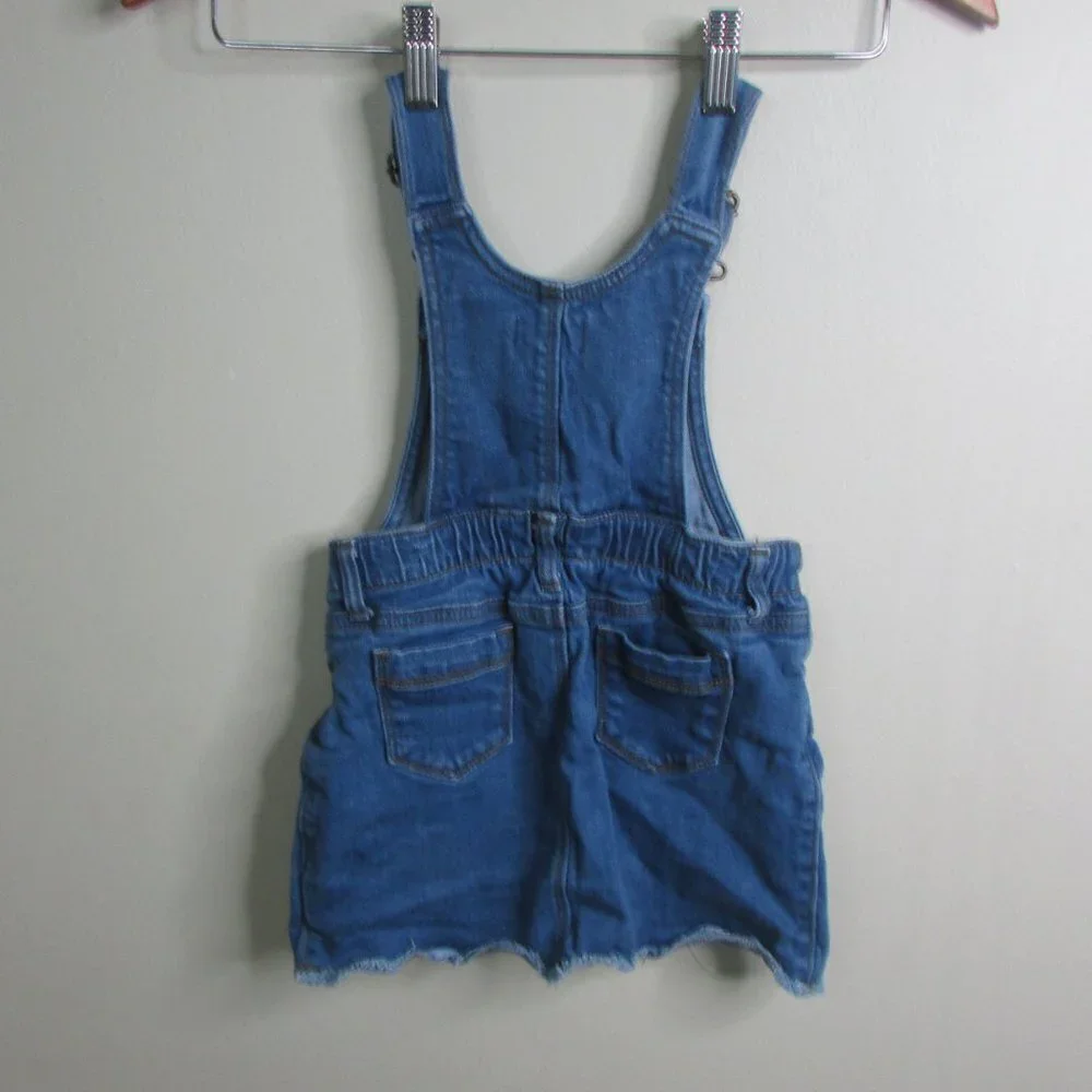 Old Navy Overall Dress Girls 4T Blue Denim Raw Hem